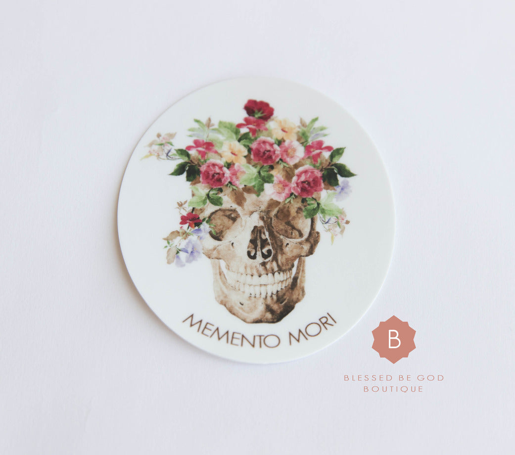 Memento Mori Sticker, Catholic Vinyl Sticker