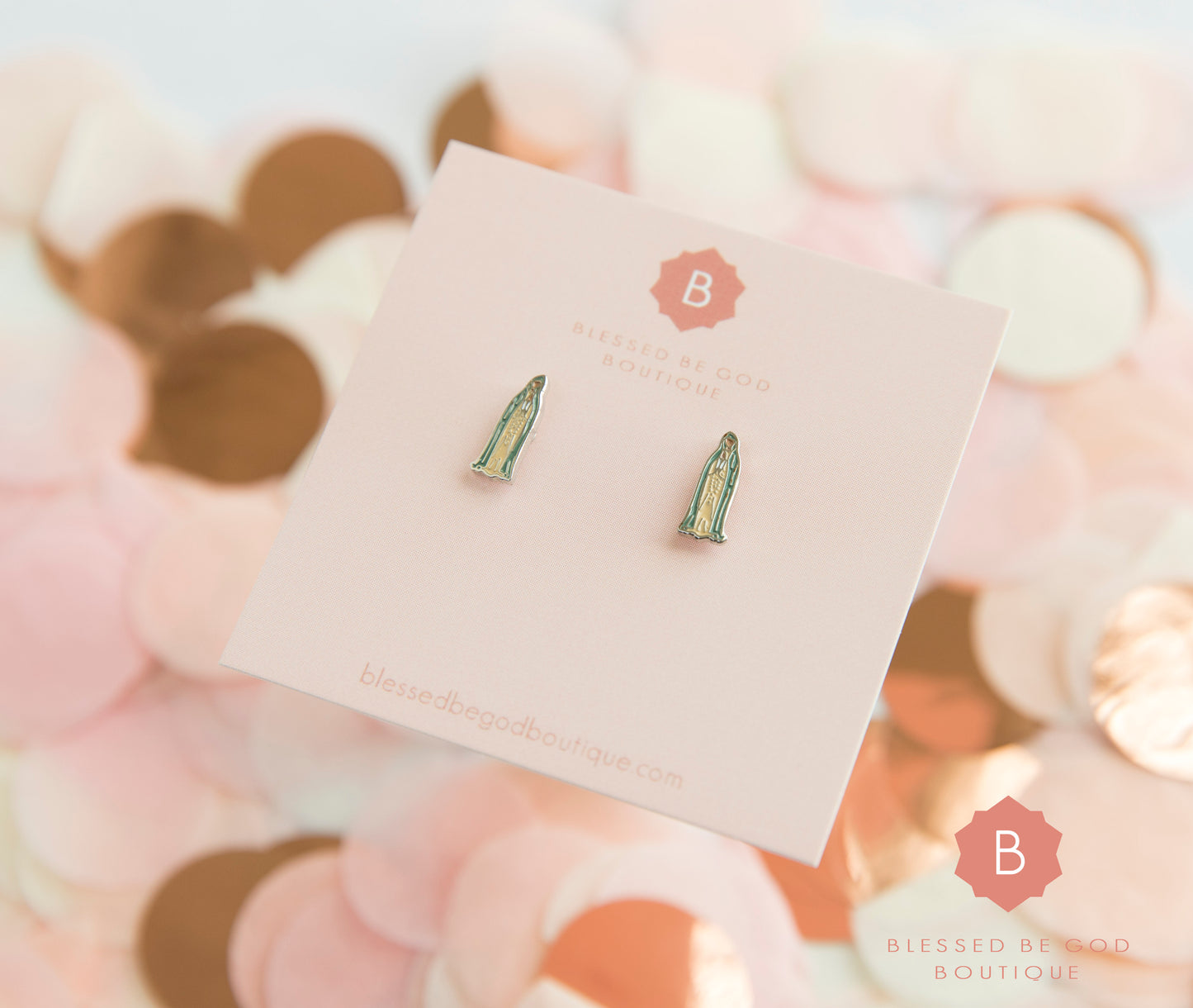 Our Lady of Fatima Earrings, Catholic Earrings, Christian Jewelry