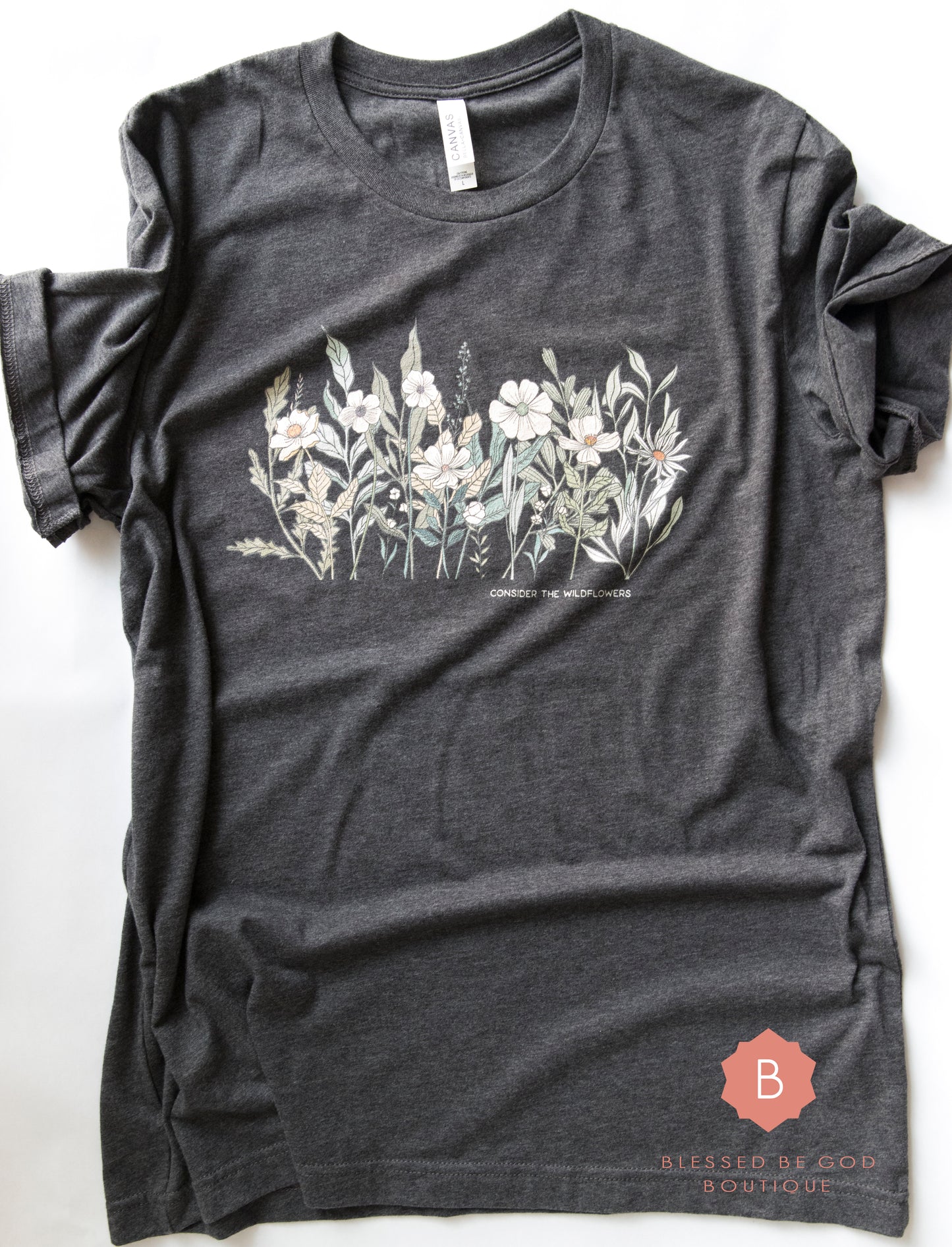 Catholic shirt Christian wildflowers