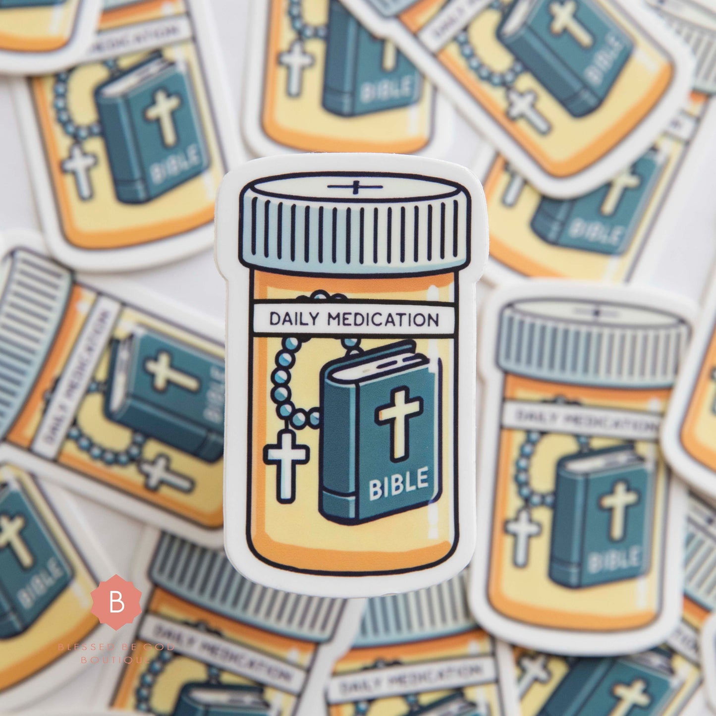 Daily Medication sticker, Catholic Vinyl Sticker