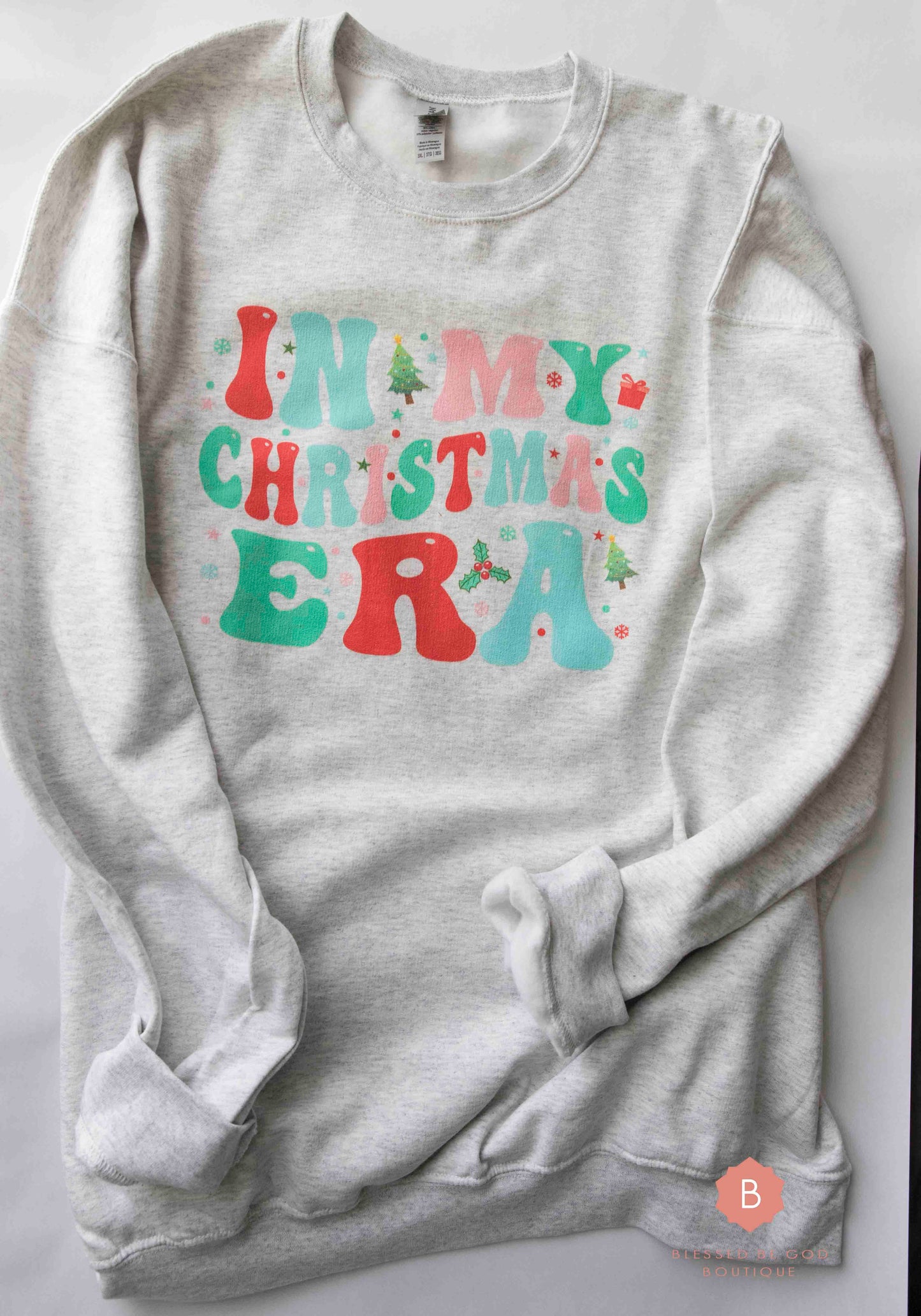 In My Christmas Era Catholic Colorful Graphic Sweatshirt