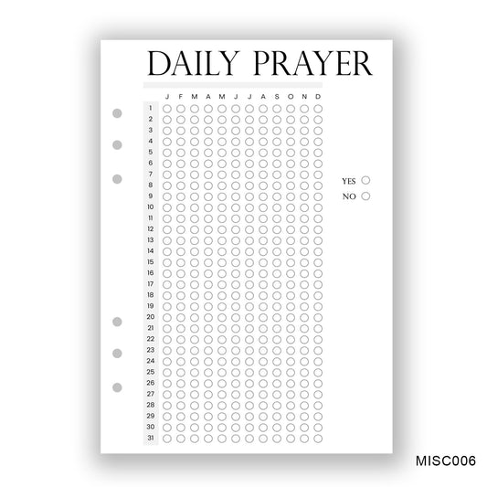 Daily Prayer, Journaling Page