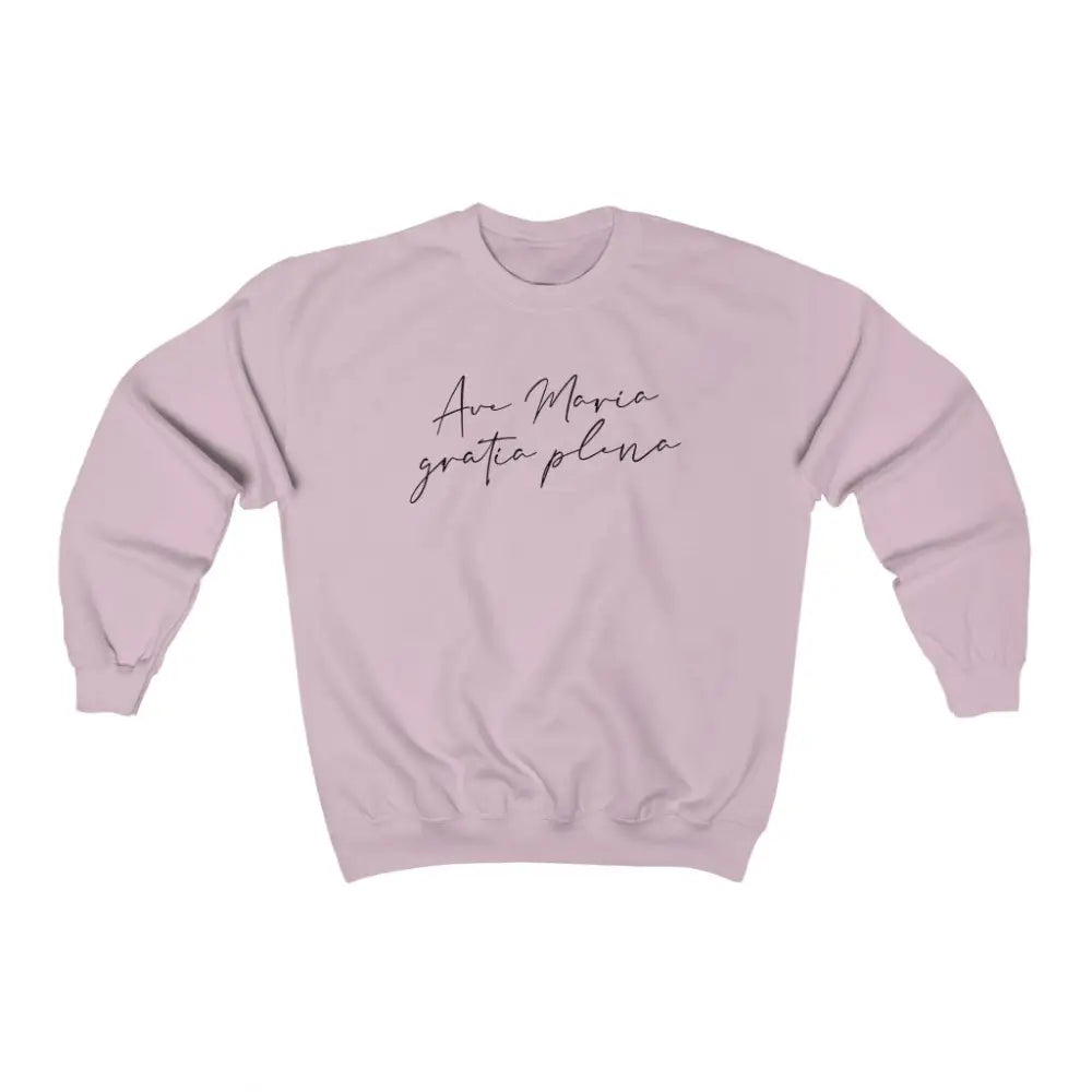 Ave Maria Catholic Sweatshirt Grey White Pink - M / Light Pink - Sweatshirt