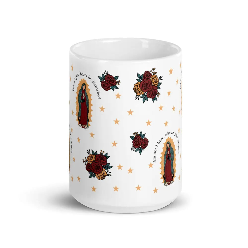 Catholic Coffee Mug Our Lady of Guadalupe Marian Mug Hail Mary Prayer 15oz cup Catholic Gift Our Lady of Fatima Lourdes