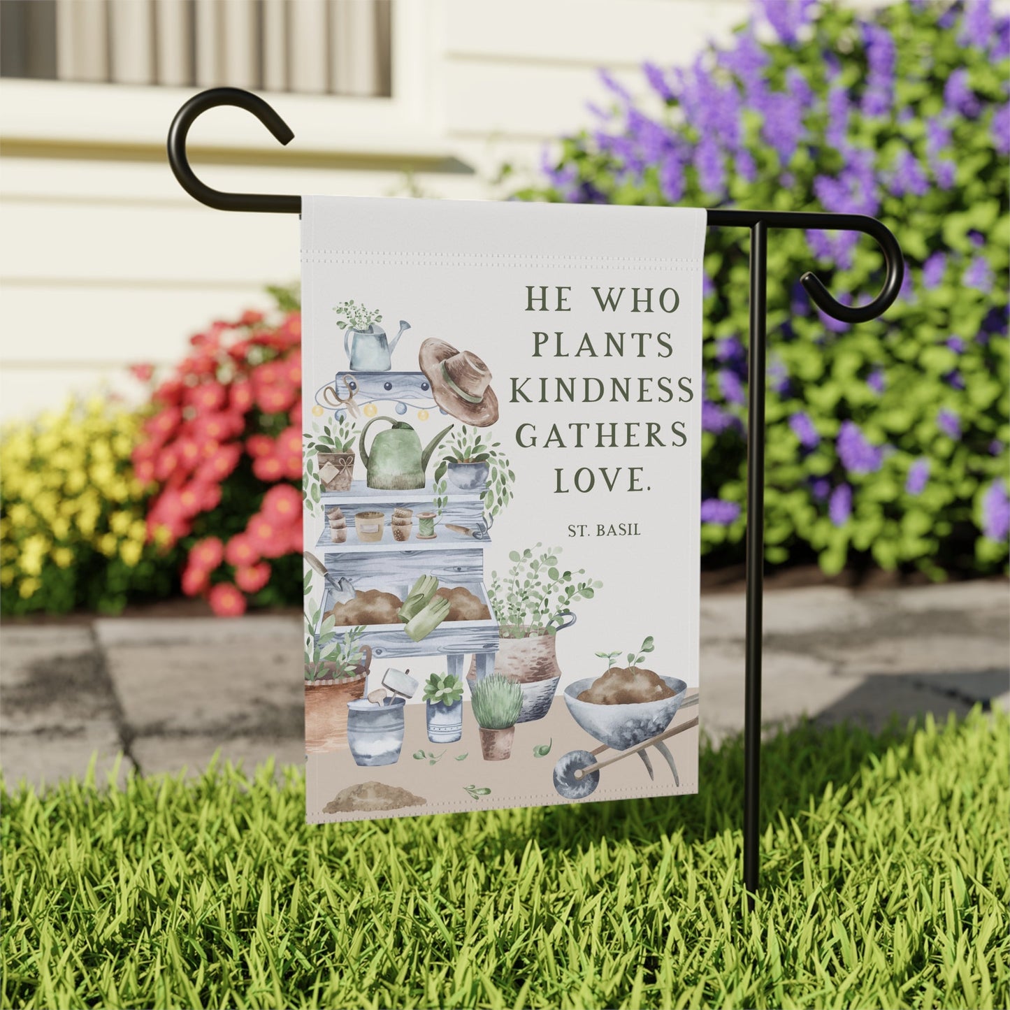 Catholic Garden Flag St. Basil - 12’’ × 18’’ - Home Decor