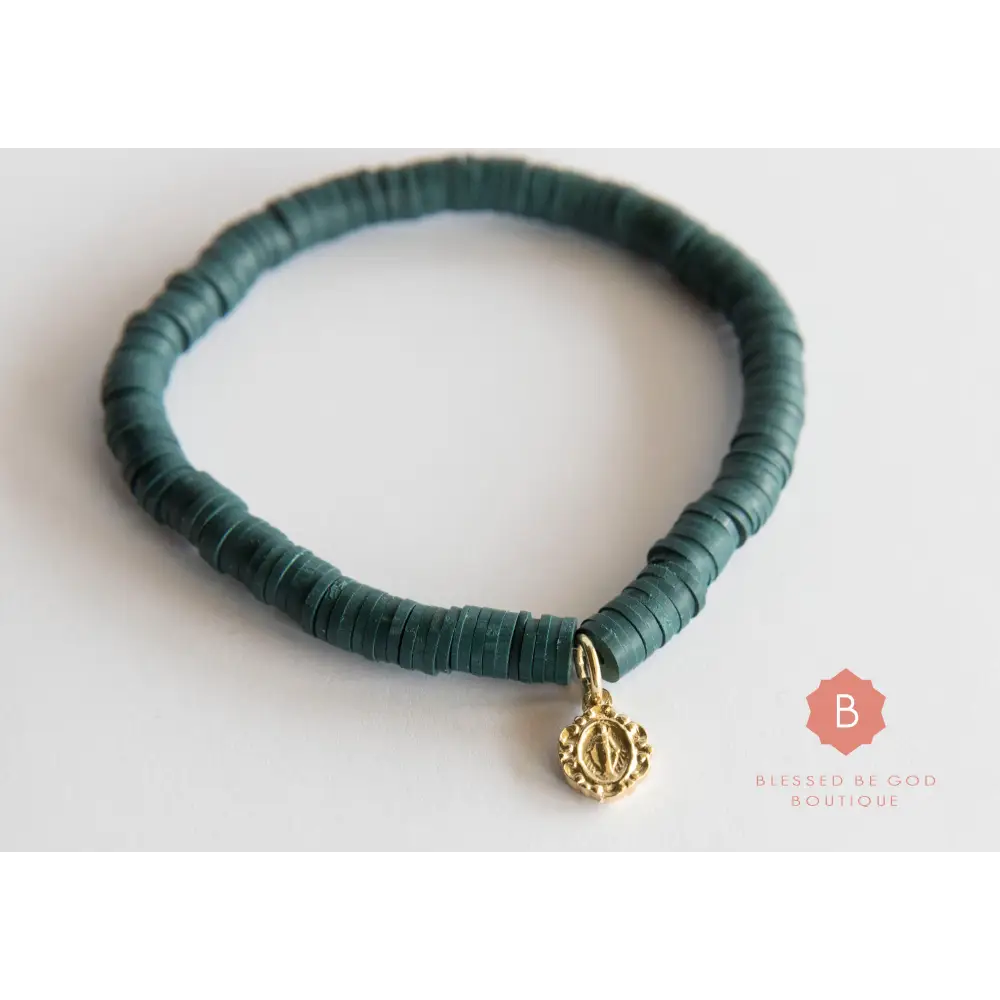 Catholic Heishi bracelet Miraculous Medal - bracelet