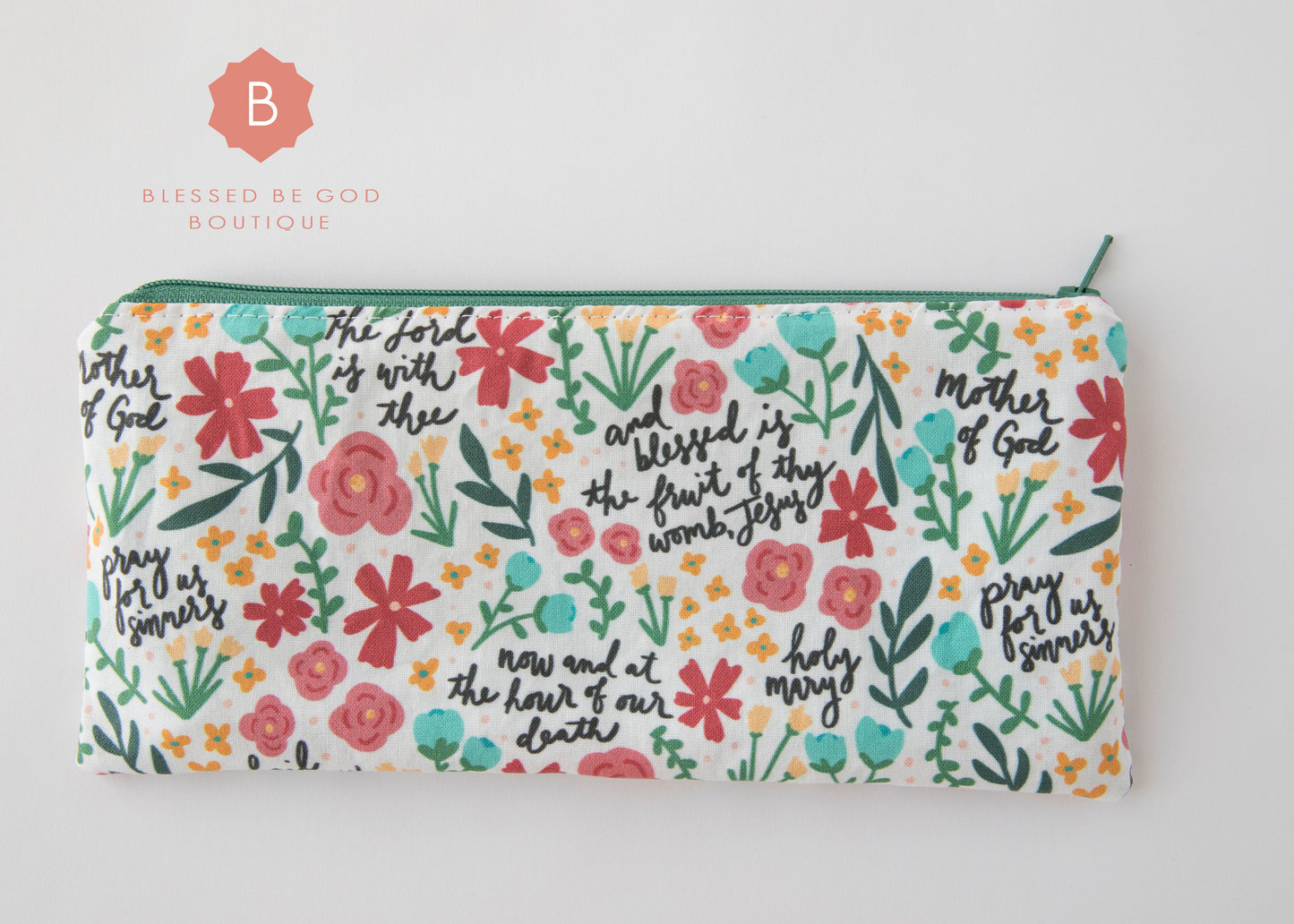 Catholic Pencil Purse Haily Mary - rosary pouch