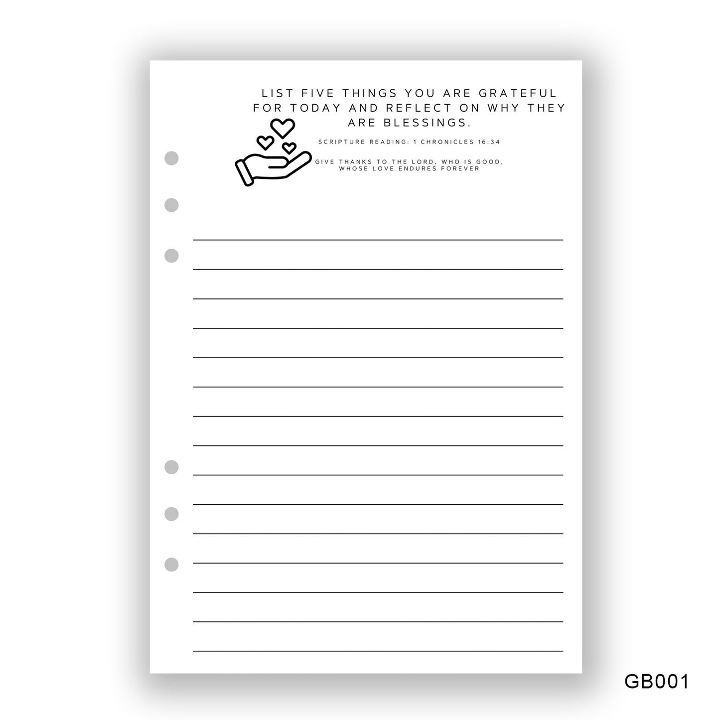 Grateful Journaling Page - Paper products