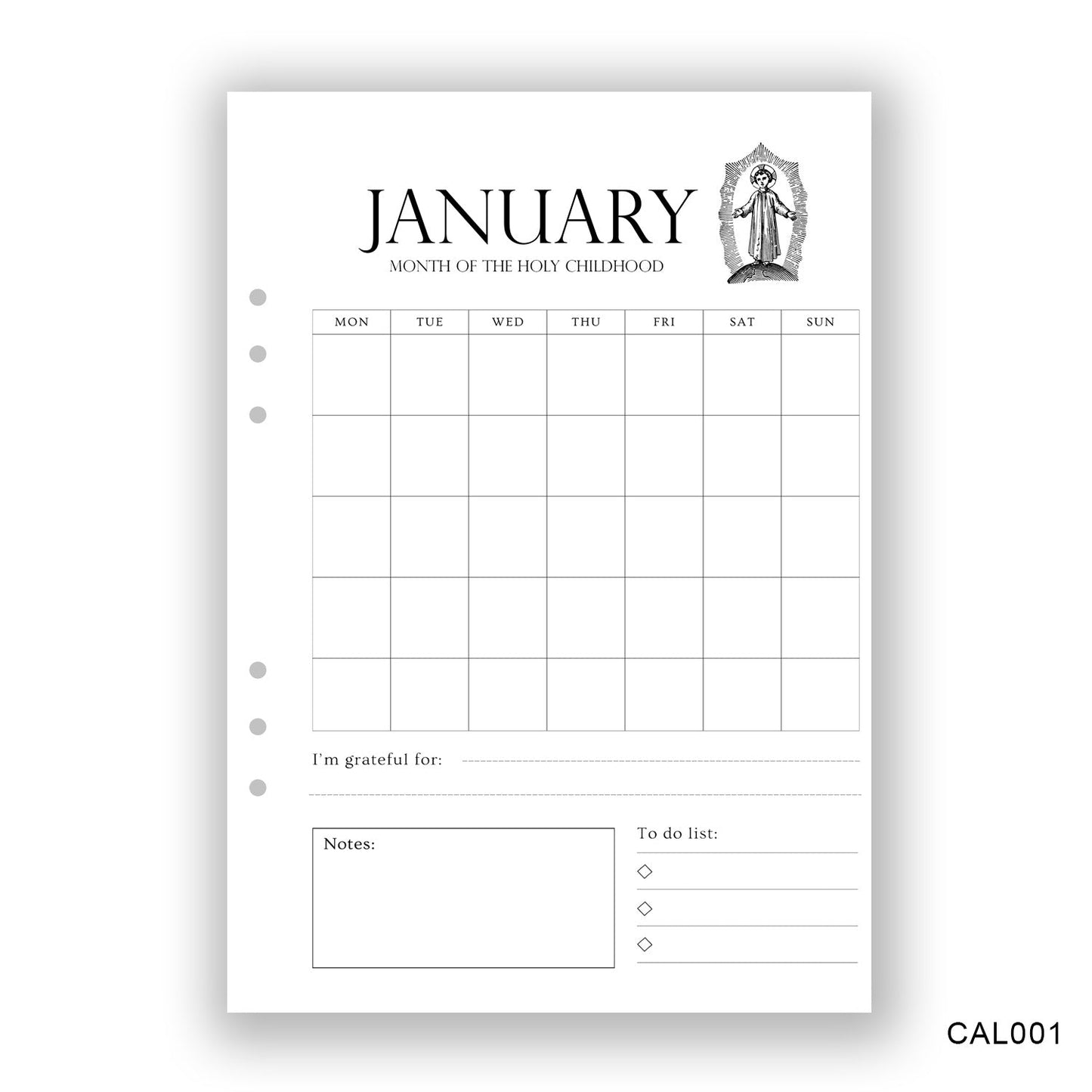 January Journaling Page - Paper products