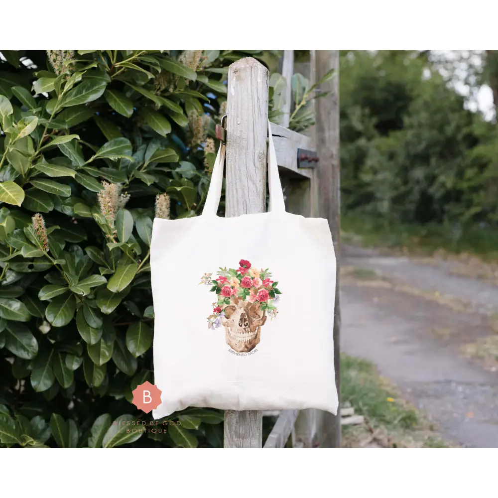 Memento Mori Catholic Cotton Tote Bag - One size / White - Bags