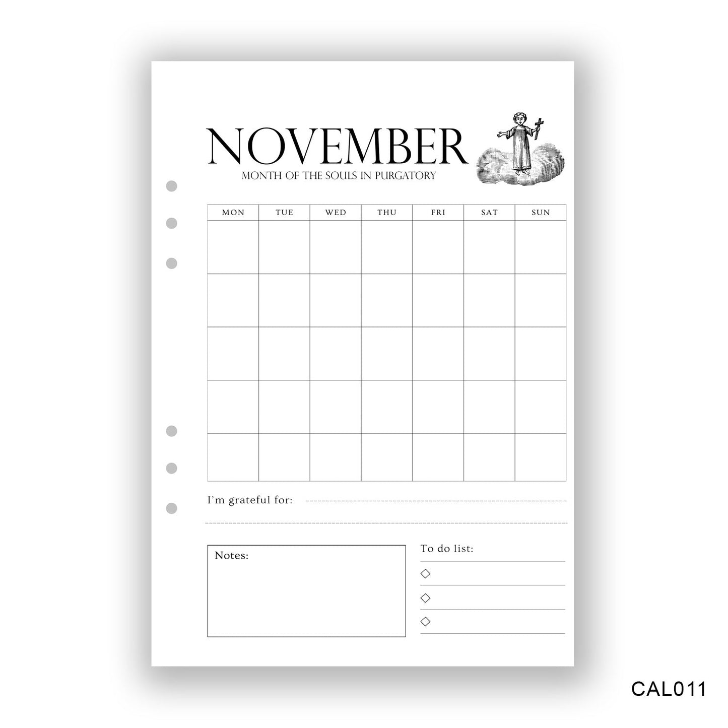 November Journaling Page - Paper products