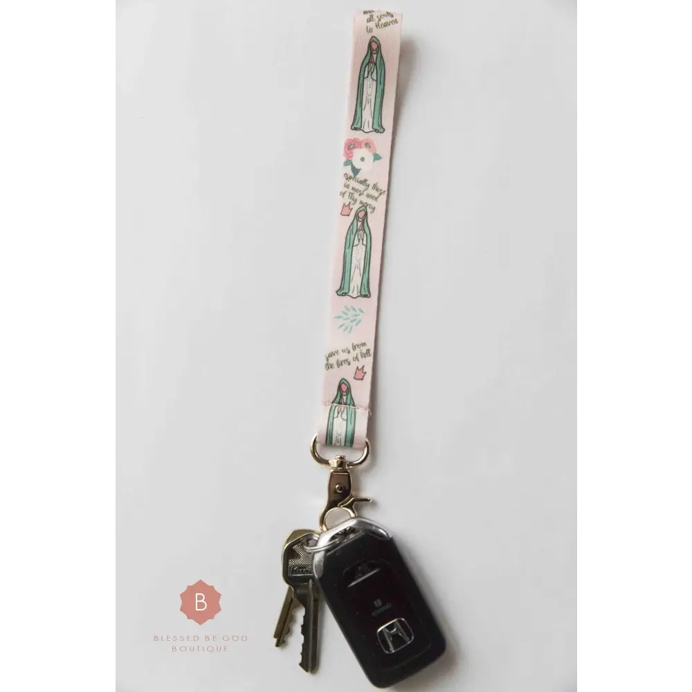Our Lady Of Fatima Wristlet Keychain - Keychains