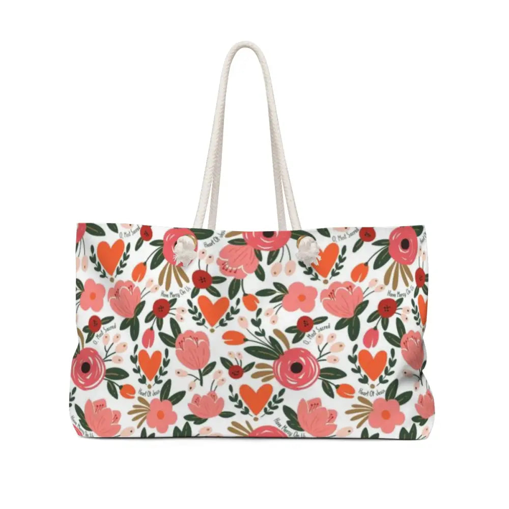 Sacred Heart Catholic Weekender Bag - 24’’ × 13’’ - Bags