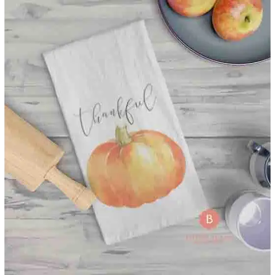 Thankful Catholic Dish Towel Thanksgiving - White / 28’’ × 28’’ - Home Decor