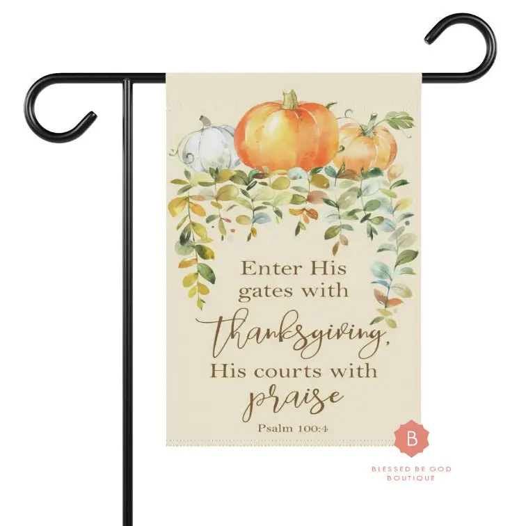 Thanksgiving Catholic Garden Flag - 12’’ × 18’’ - Home Decor