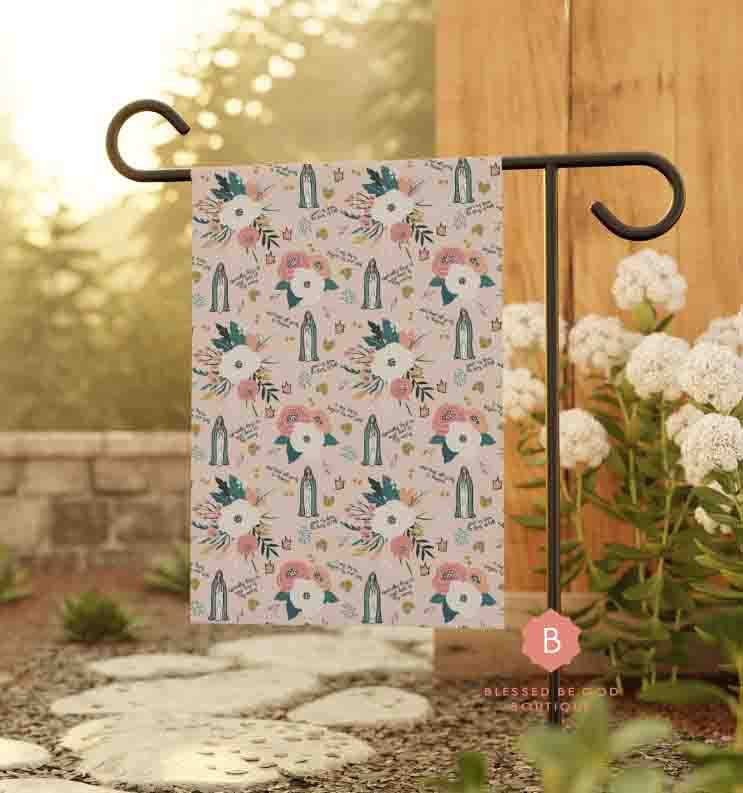 Our Lady of Fatima Catholic Garden Flag