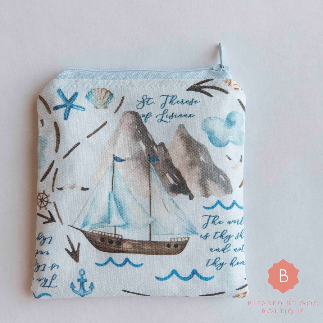 Saint Therese of Lisieux Catholic Rosary Pouch