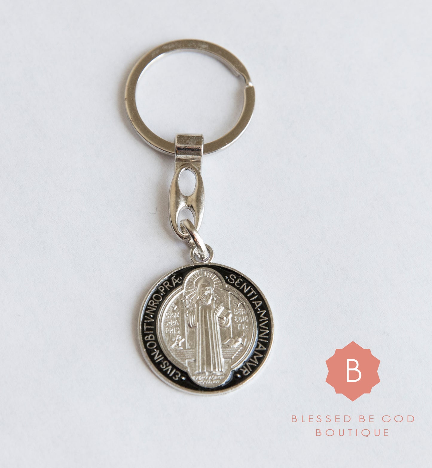 St Benedict Catholic keychain, Black