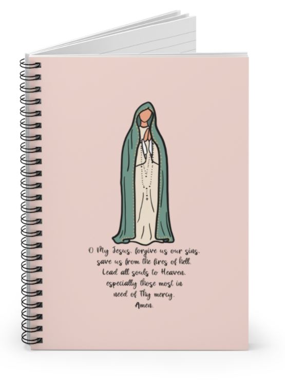 Catholic Our Lady of Fatima Notebook, Prayer Journal, Diary