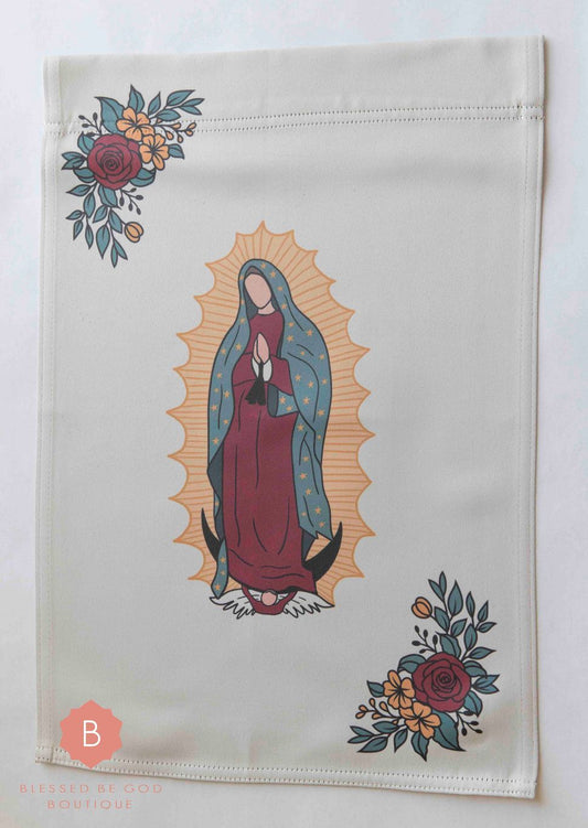 Our Lady of Guadalupe Catholic Garden Flag