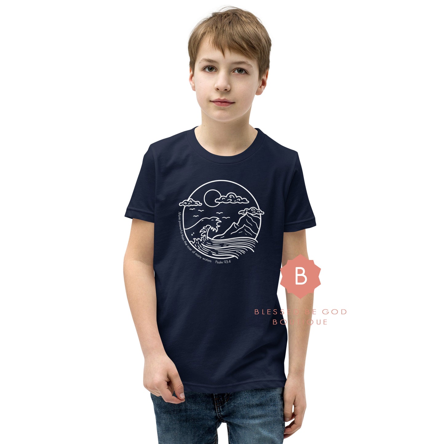 Catholic Children's shirt, More Powerful than the Roar of Many Waters