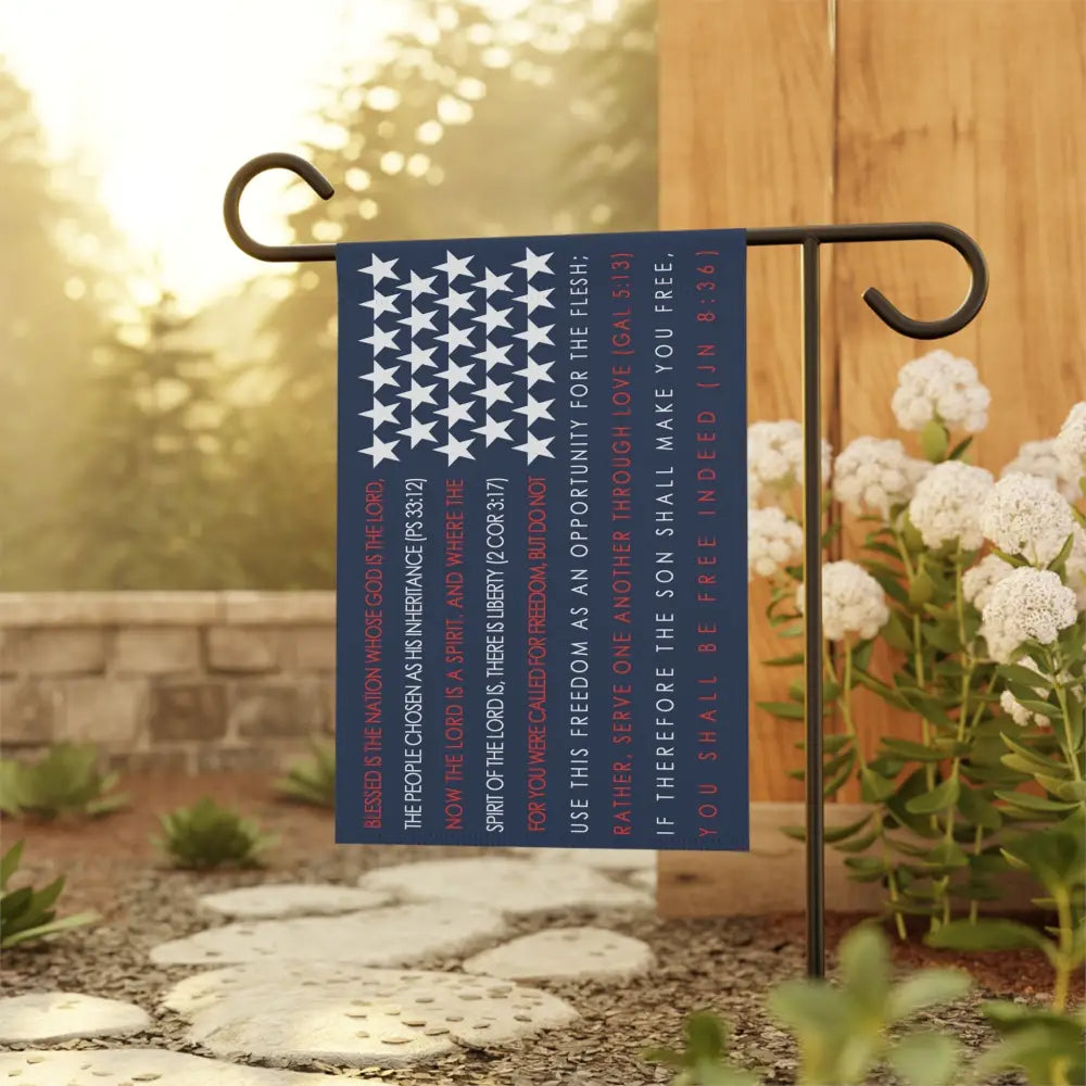4th of July Catholic Garden Flag - 12’’ × 18’’ - Home Decor