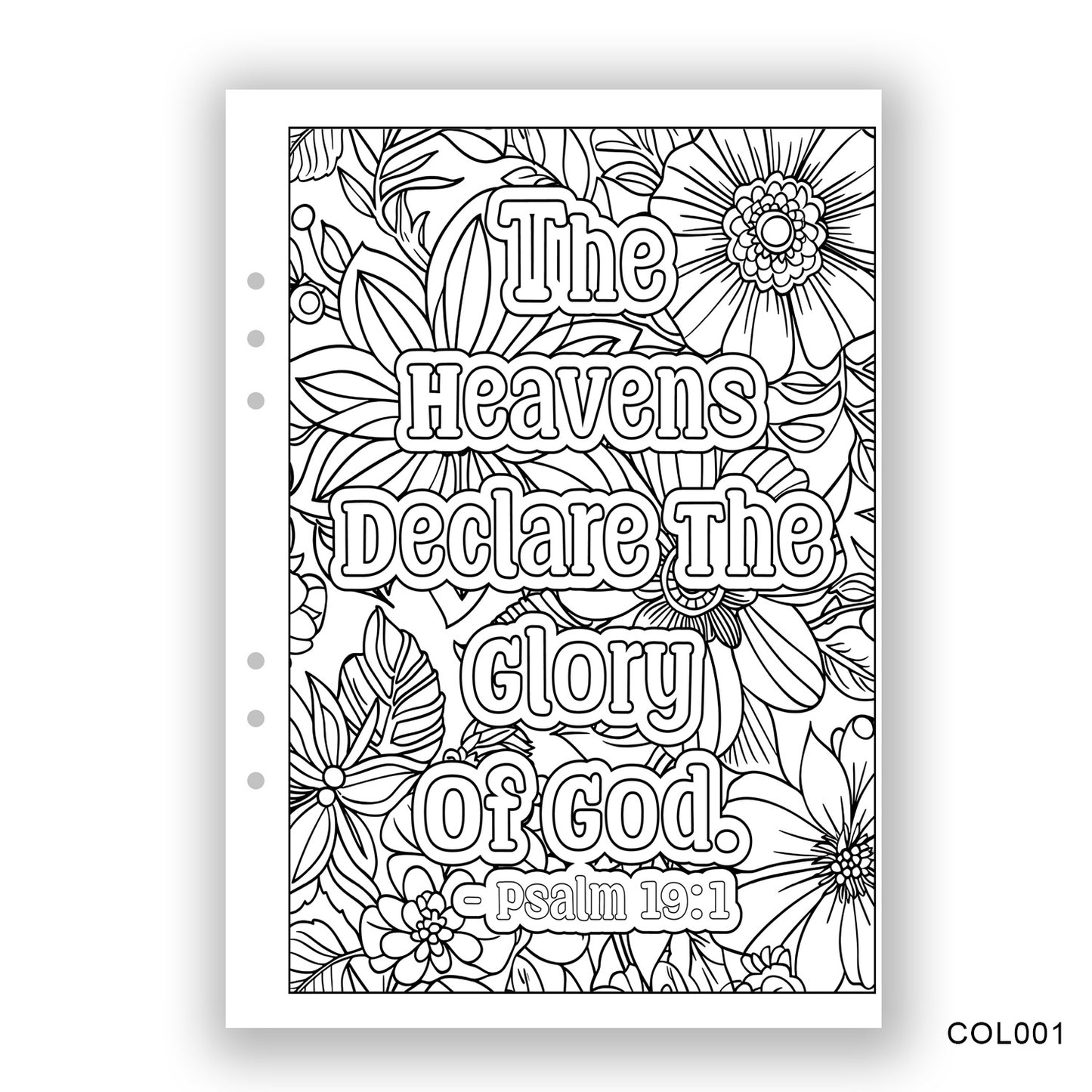 Heavens Declare Glory, Journaling Page