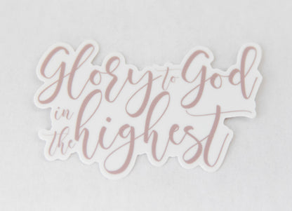 Glory to God Sticker, Catholic Vinyl Sticker