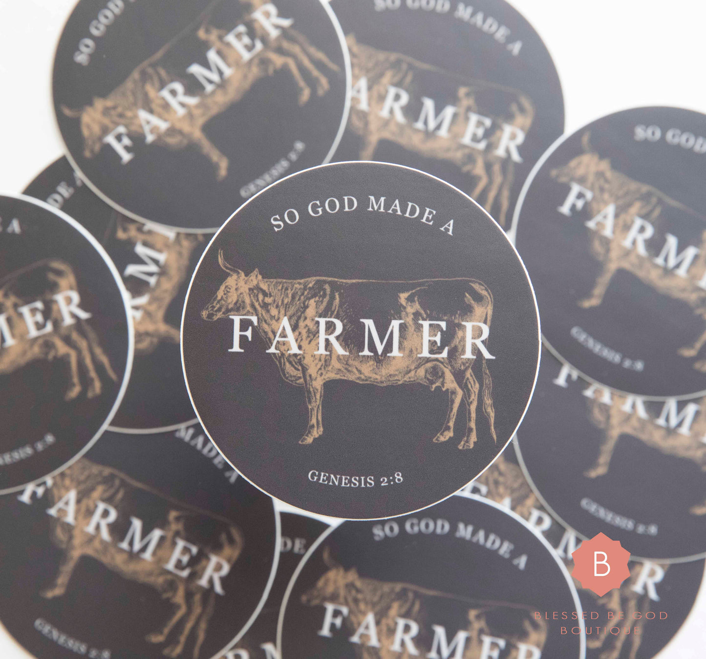 Farmer Sticker, Catholic Vinyl Sticker
