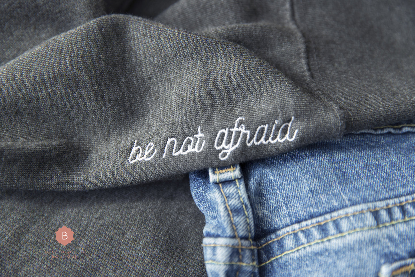 Be Not Afraid Unisex Premium Sweatshirt, Embroidered