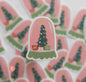 Christmas Sticker, pink