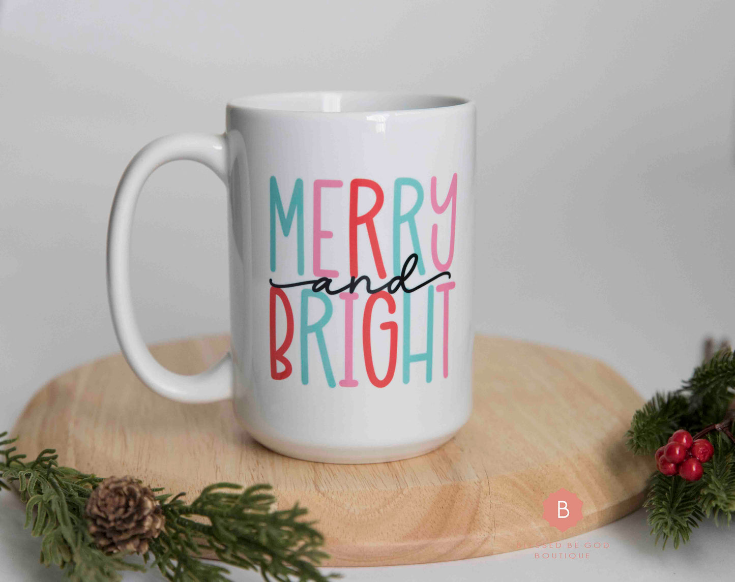 Christmas mug, Merry and Bright