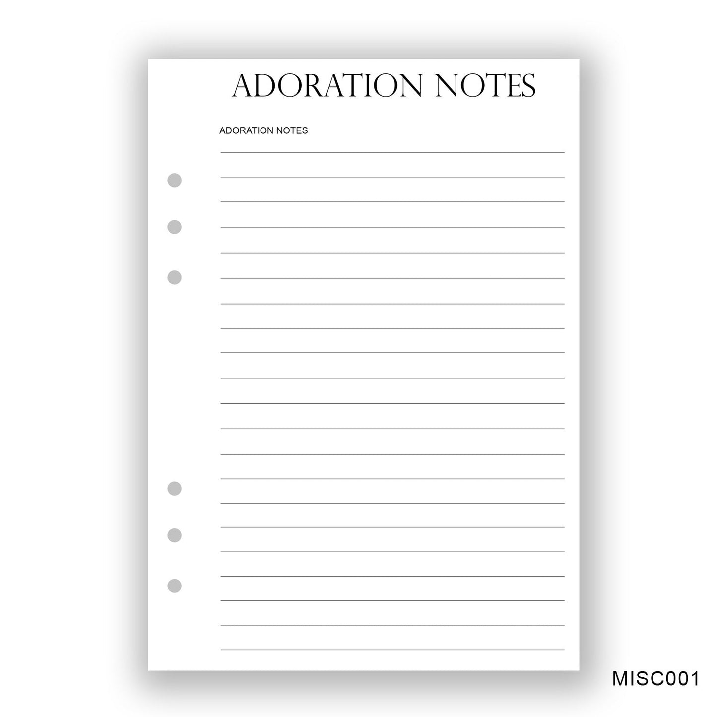 Adoration Notes Journaling Page - Paper products