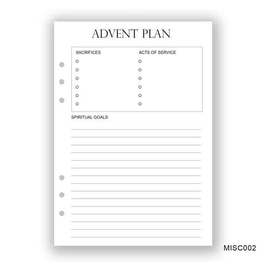 Advent Plan Journaling Page - Paper products
