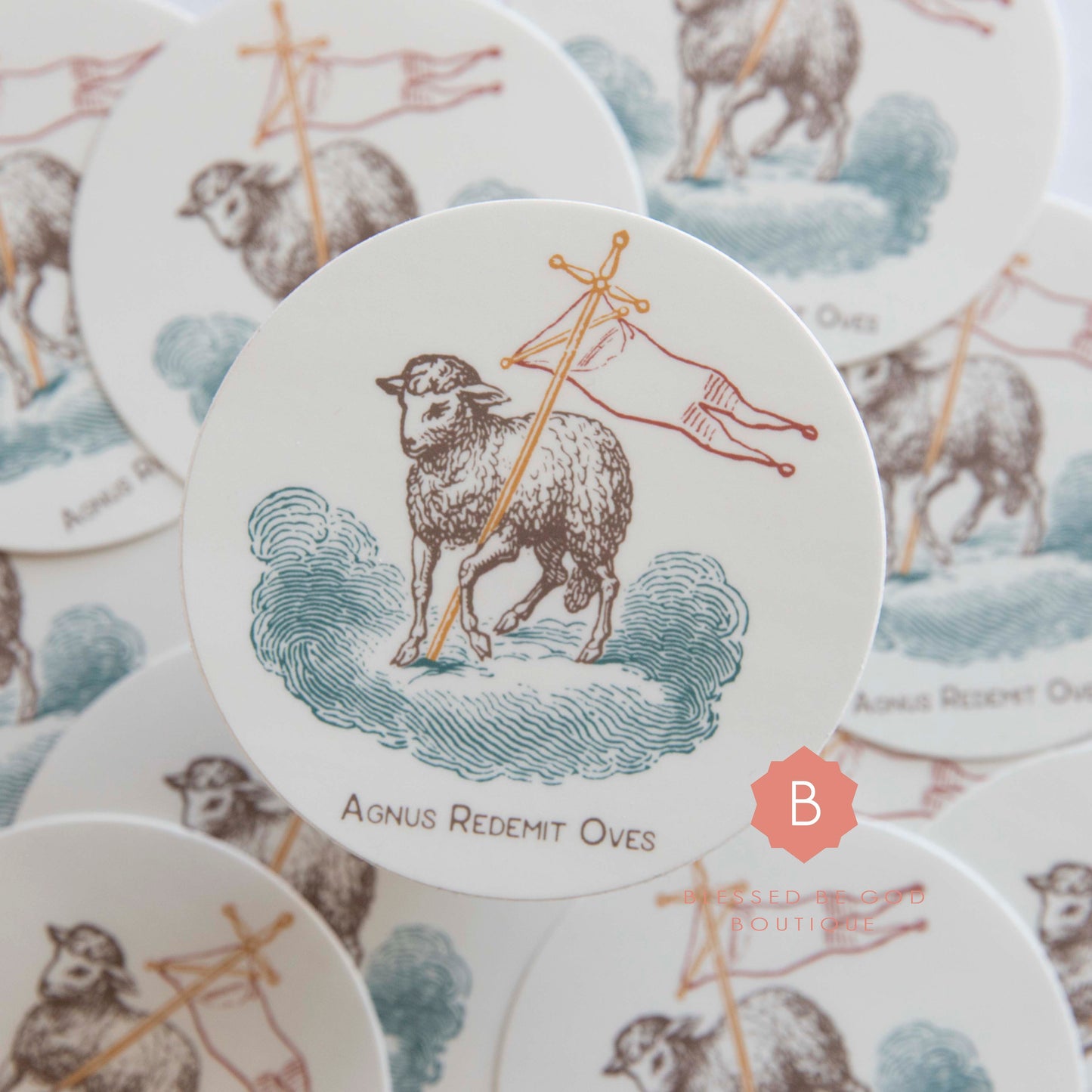 Agnus Redemit Oves Catholic Sticker - Decorative Stickers