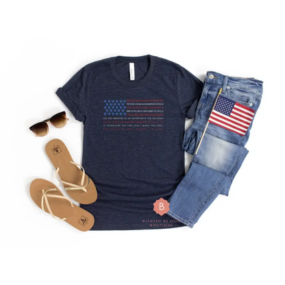 American Flag Catholic scripture t-shirt - Shirts & Tops