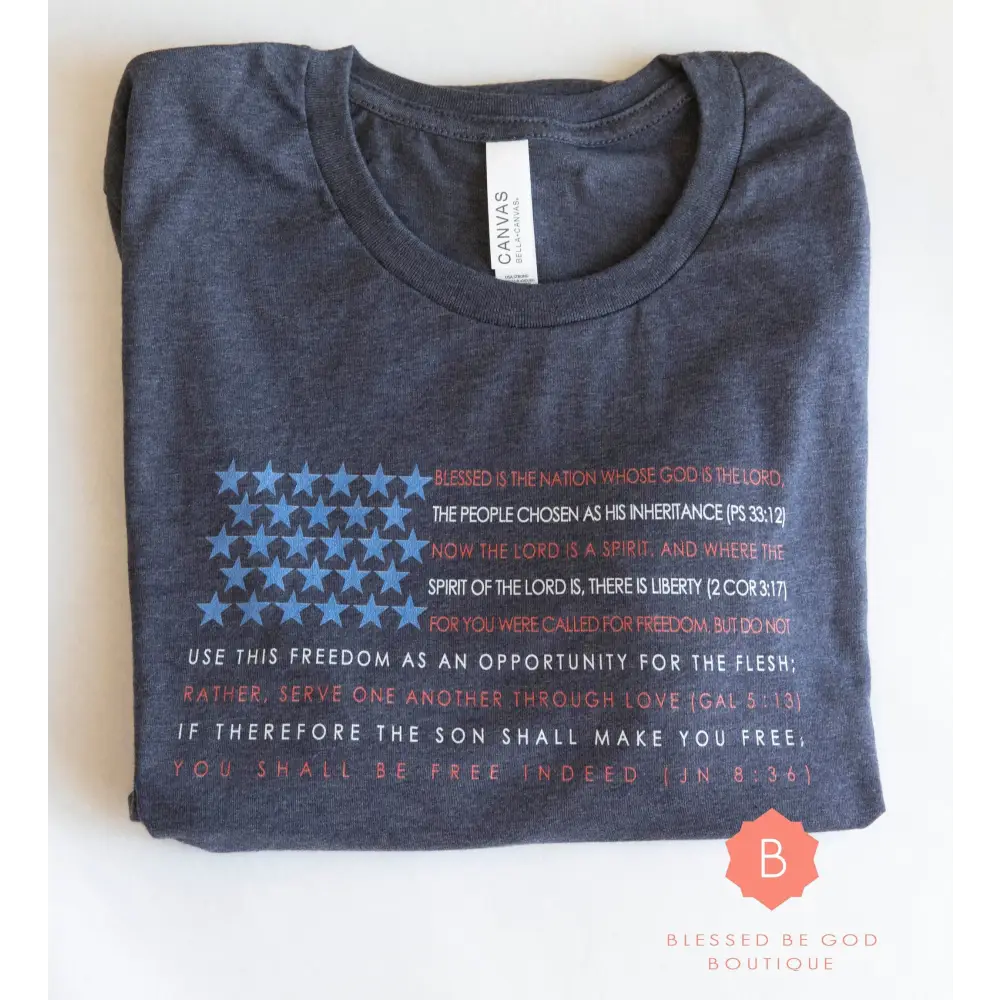 American Flag Catholic scripture t-shirt - Shirts & Tops