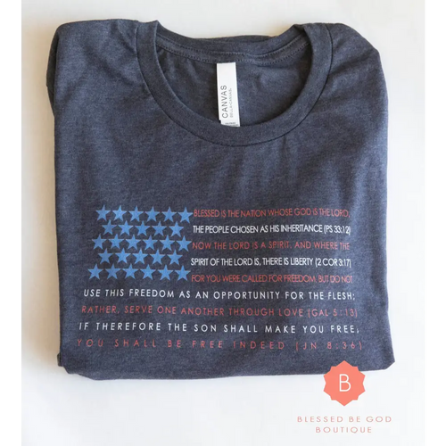 American Flag Catholic scripture t-shirt - Shirts & Tops