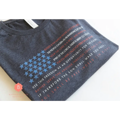American Flag Catholic scripture t-shirt - Shirts & Tops