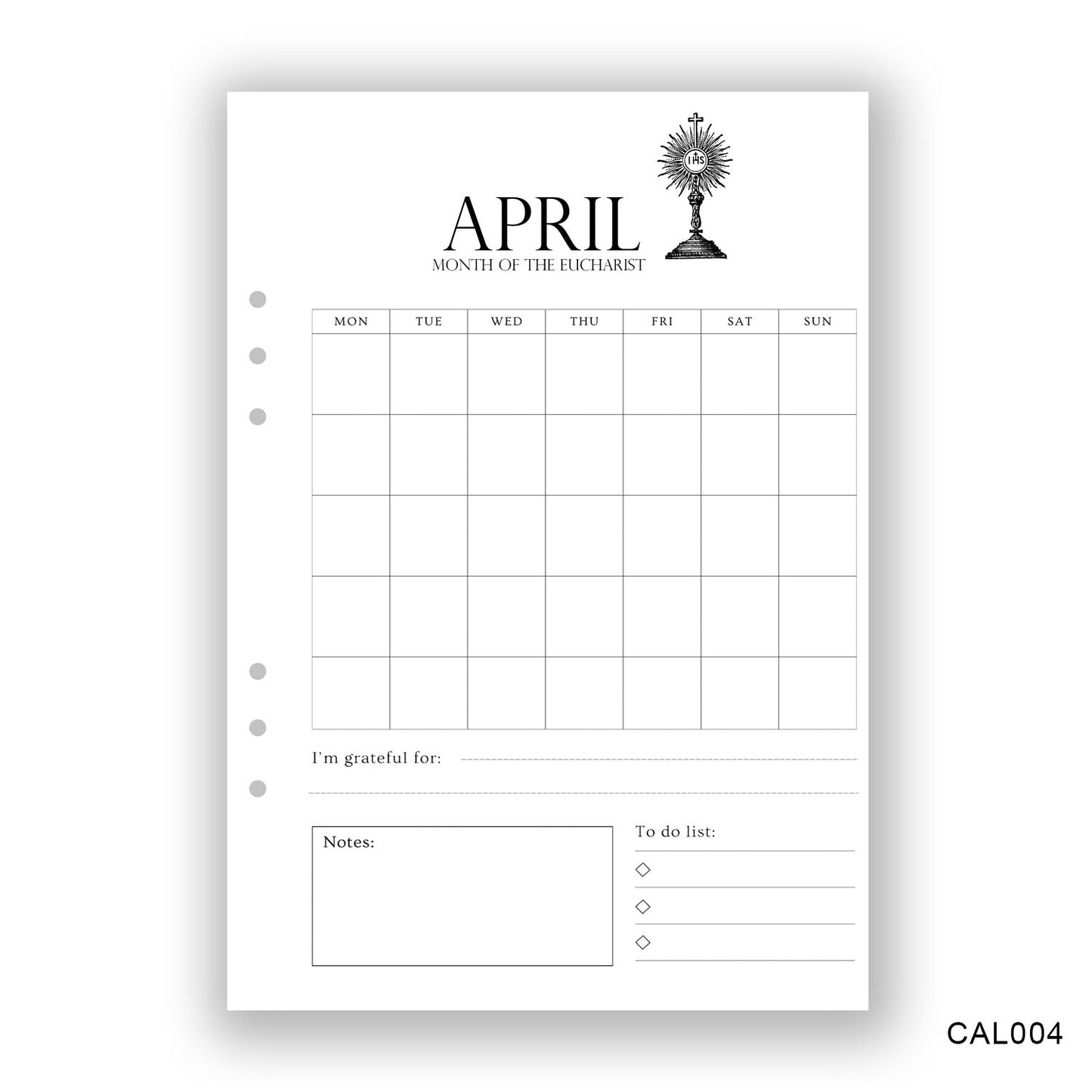 April Journaling Page - Paper products