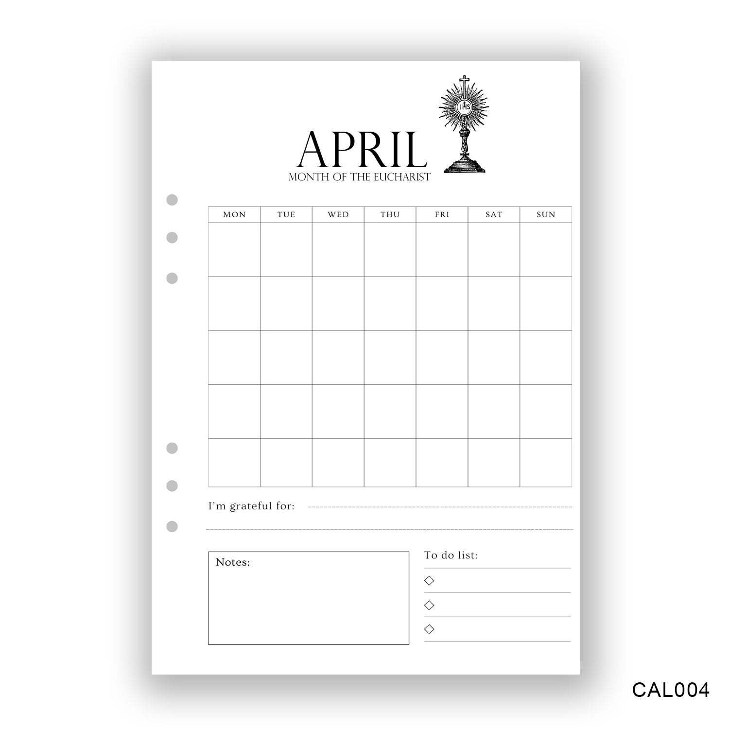 April Journaling Page - Paper products