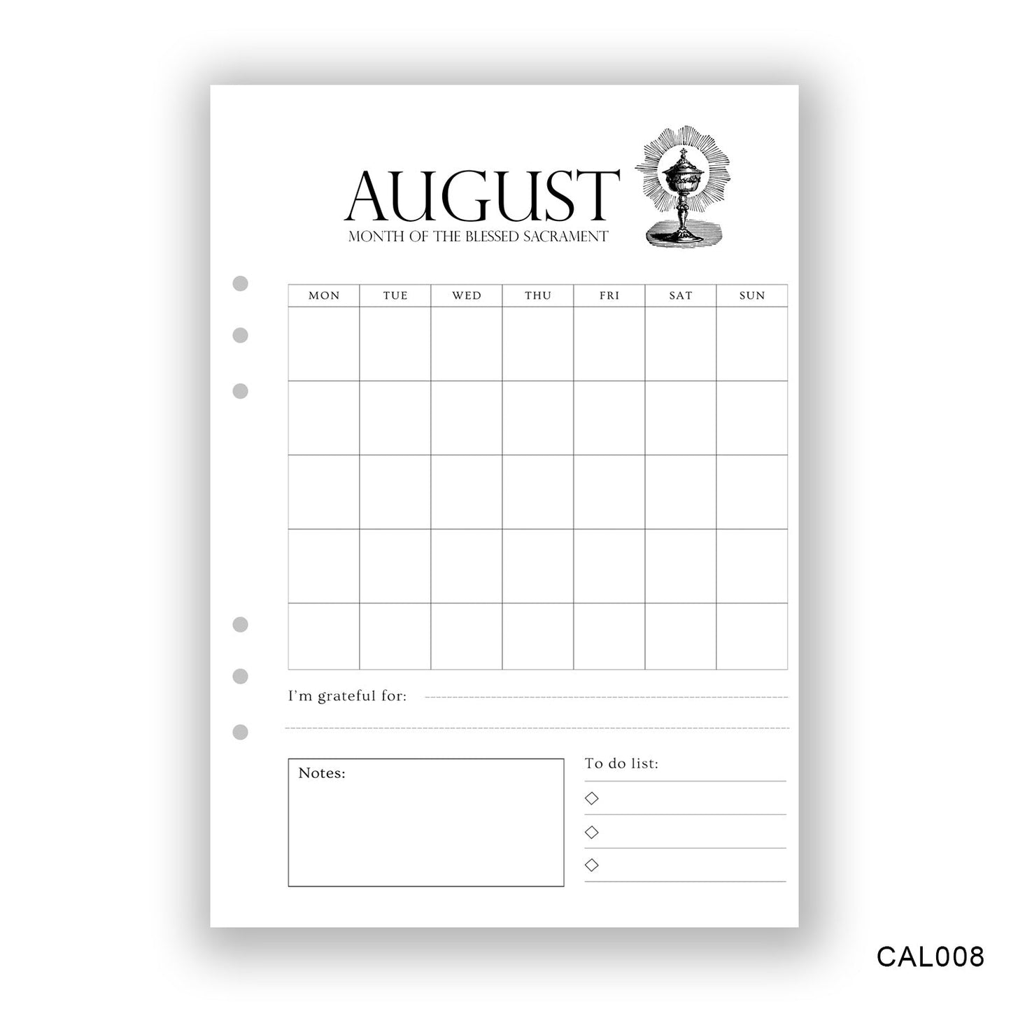 August Journaling Page - Paper products