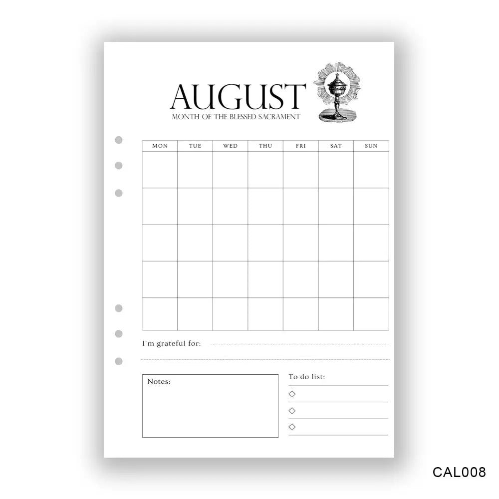 August Journaling Page - Paper products