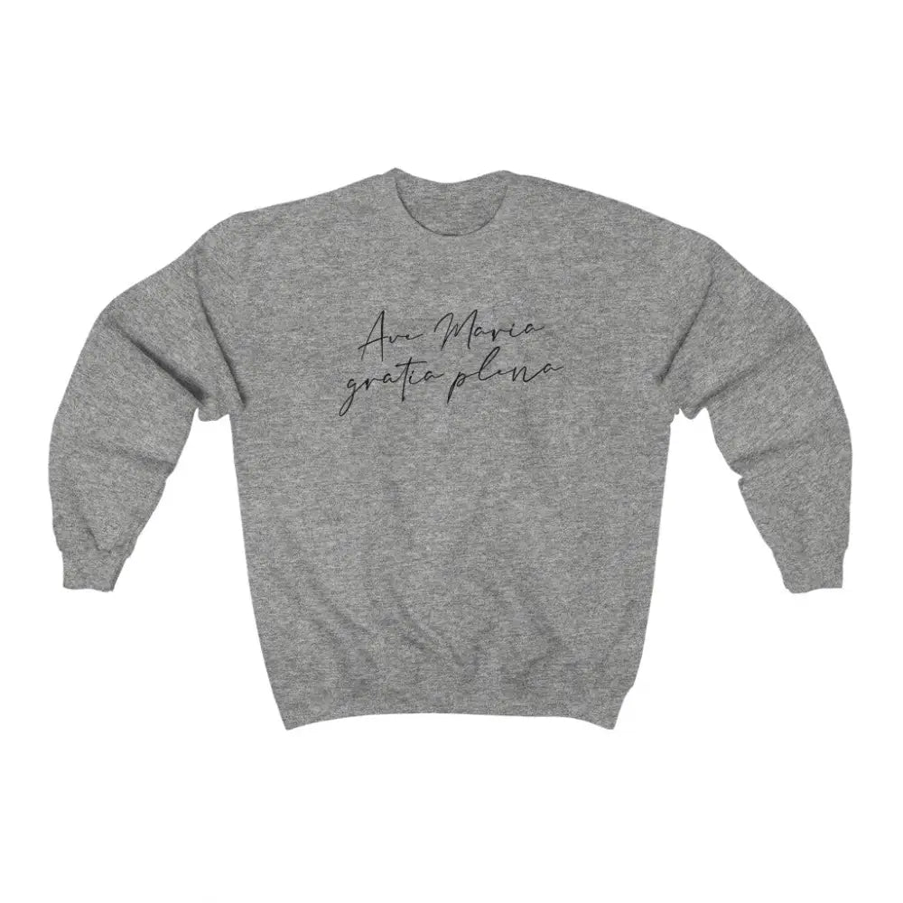 Ave Maria Catholic Sweatshirt Grey White Pink - L / Sport Grey - Sweatshirt