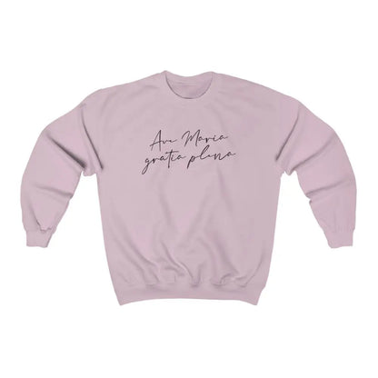 Ave Maria Catholic Sweatshirt Grey White Pink - M / Light Pink - Sweatshirt