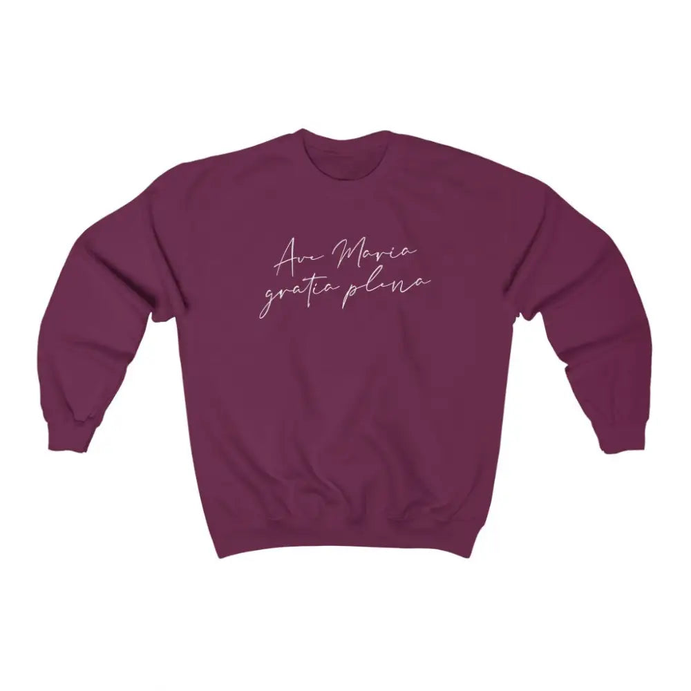Ave Maria Catholic Sweatshirt Maroon Navy - S / Maroon - Sweatshirt