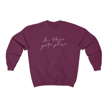 Ave Maria Catholic Sweatshirt Maroon Navy - S / Maroon - Sweatshirt