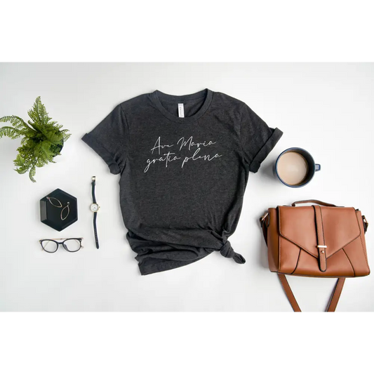 Catholic shirt Christian Ave Maria Hail Mary Latin Rosary Women's Catholic gifts