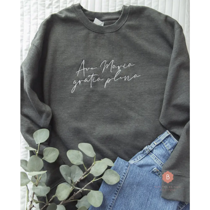Ave Maria Unisex Premium Sweatshirt Embroidered - Sweatshirt