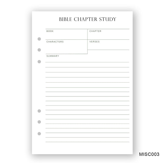 Bible Chapter Study Journaling Page - Paper products